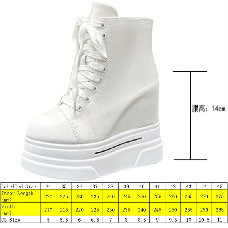 Fujin 14cm 2023 Denim Women Ankle Boots Platform Wedge Autumn Fashion Zip Super Hight Heel Women Fashion Lace Up Spring Shoes