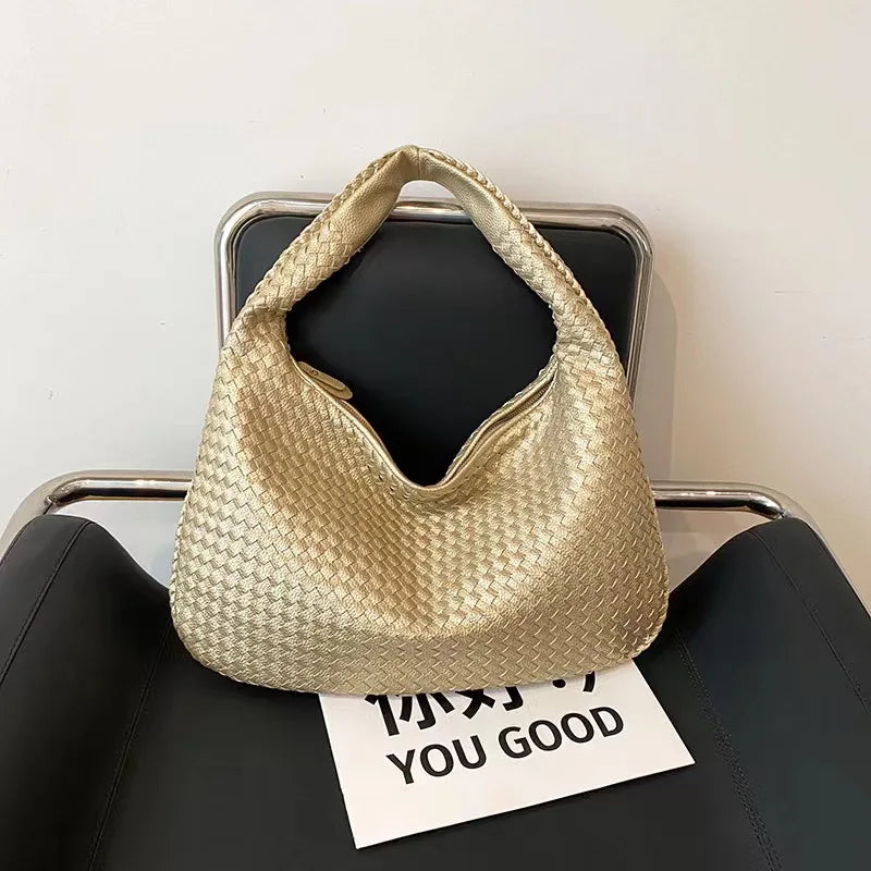 Woven Bag French High-end Women's Atmospheric Versatile One Shoulder Underarm Bag Niche Texture Portable Commuting Bag 10