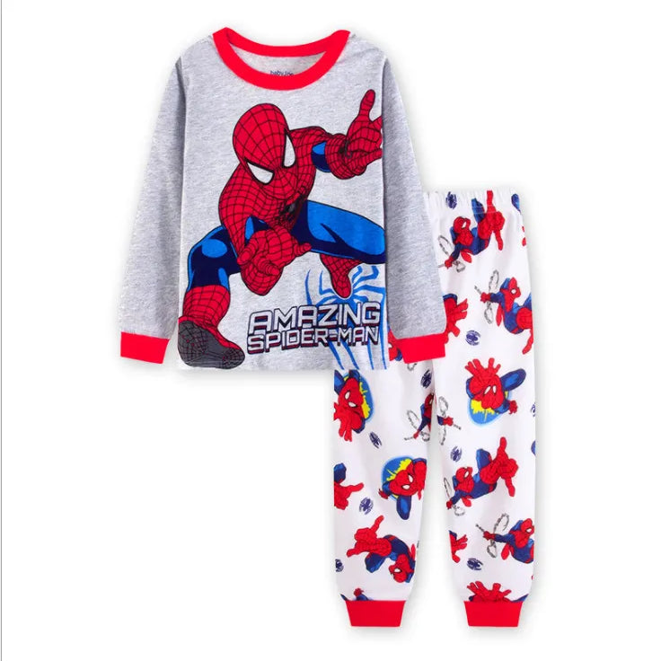 Children's Pyjamas Spiderman Iron Man Set Kids Sleepers Hero Collection Set Boys Girls Cartoon Long Sleeve Sleepwear 2-7T 106
