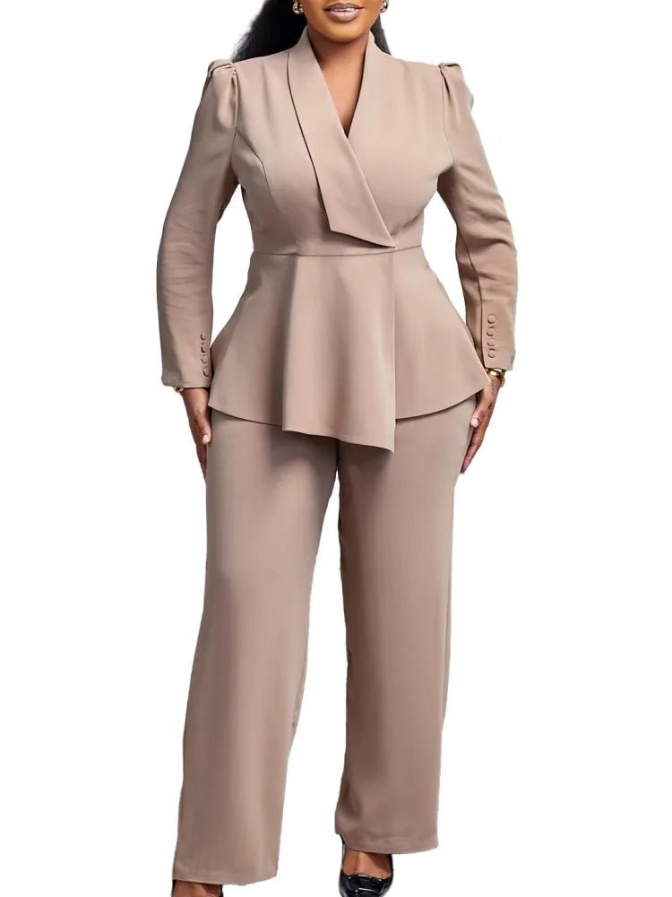 2 Piece Women Sets 2025 New Arrival Plus Size Spring Autumn Matching Sets Red Two Pieces Sets Top Pants Suits Outfits Clothing