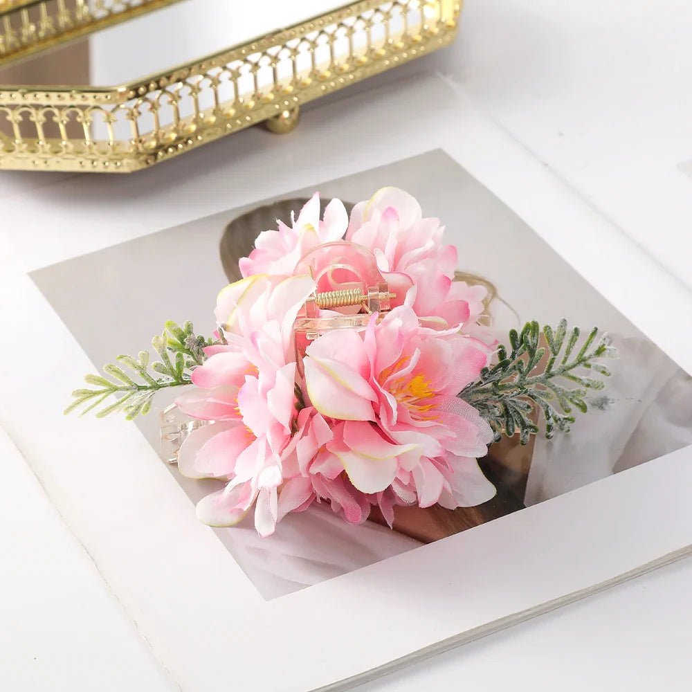 Haimeikang Large Size Flower Hair Clip Claws Hair Crab For Thick Hair Barrettes Hairpins Women Summer Fashion Hair Accessories 3399a