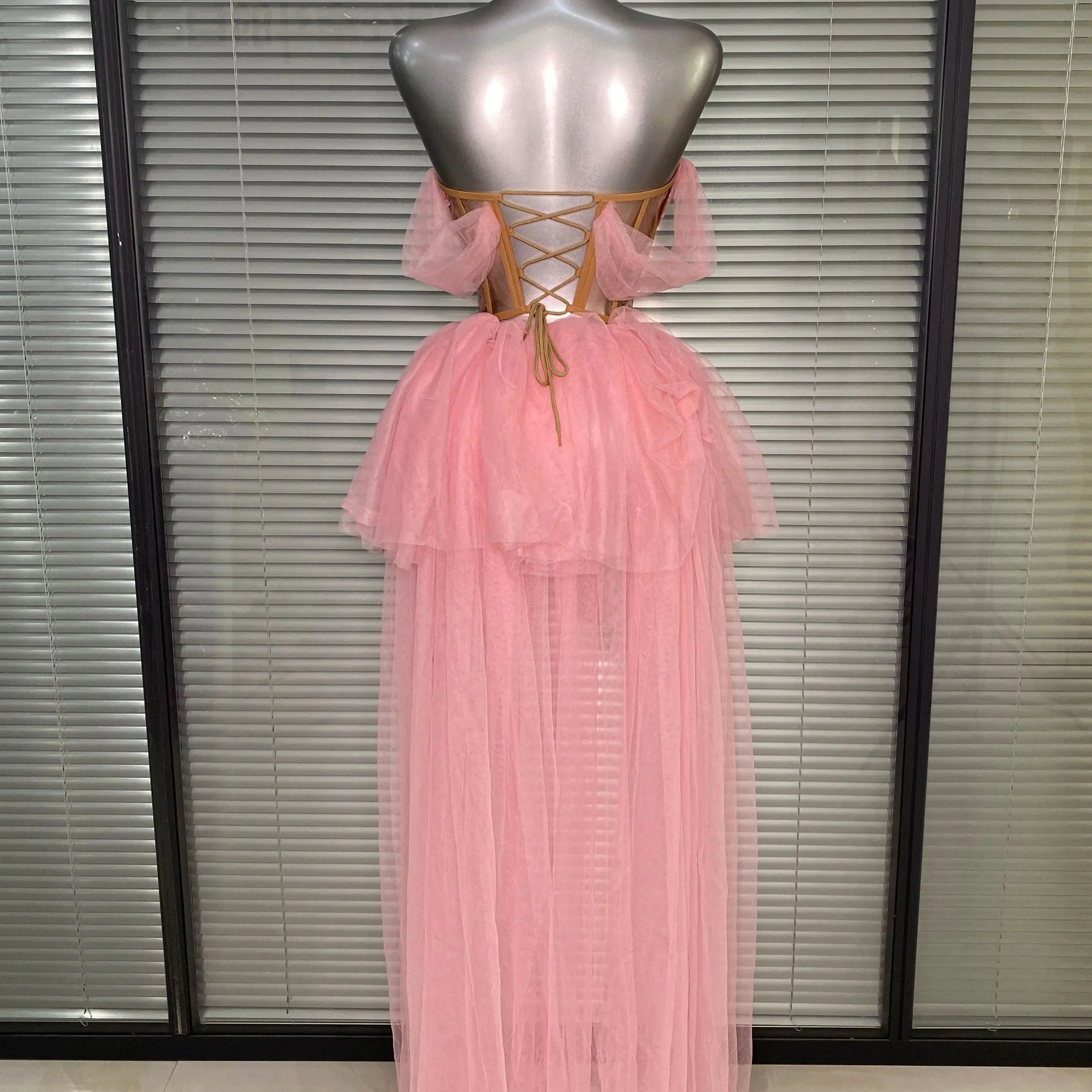 Celebrity INS Sexy Two Pieces Set Women Celebrity Adjustable Laced Pink Gray Black Skirt Suits Stage Costume