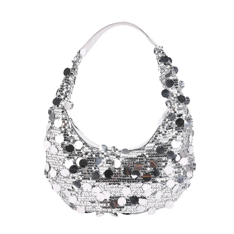 Luxury Sequin Women Bags Designer Sequins Hand Bag Evening Bags Clutch Female Travel Holiday Shoulder Bag Handbag Silver