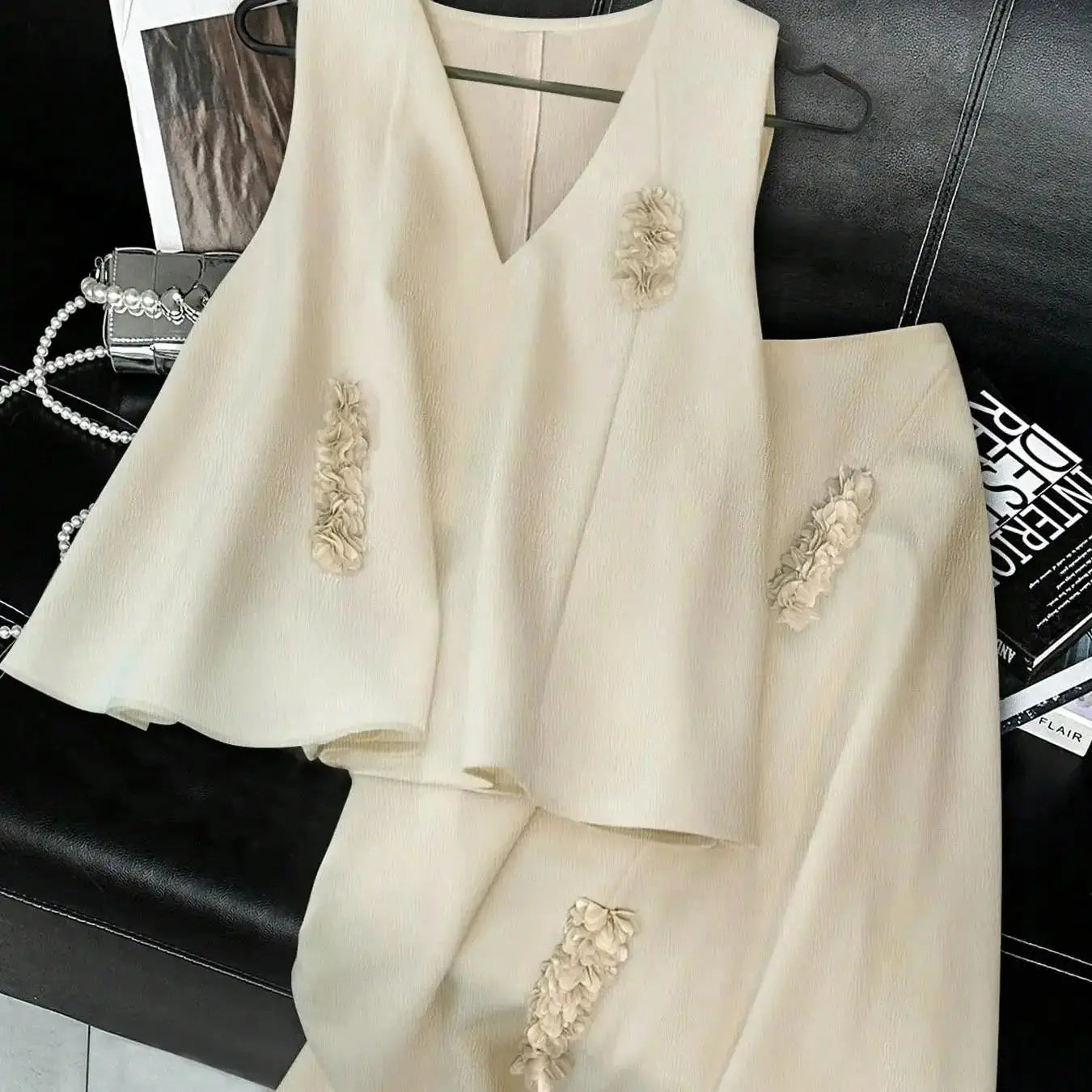 Plus size women's suit and western dress elegant skirt suit summer casual versatile heiress style v-neck