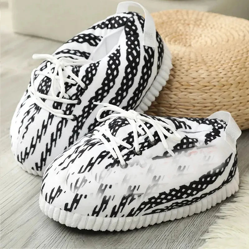 Women/Men Sneakers Unisex Winter Warm Home Slippers One Size Lady Indoor Cotton Shoes Woman House Floor Slippers Fashion Trend 08 One size