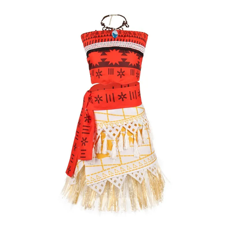 1pc Moana Cos Moana Moana Cosplay Costume Halloween Costume Halloween Gifts 2024 Cosplay Costumes Red M