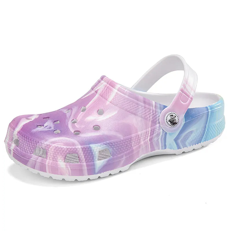 Women's Colorful Printed Garden Hole Shoes PURPLE