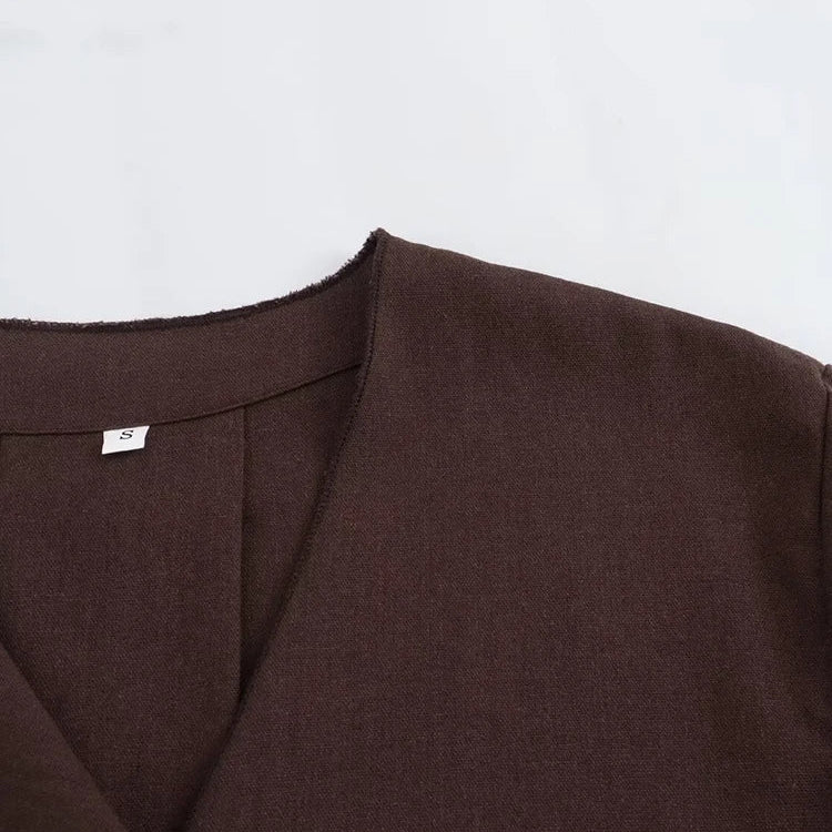 TRAF Fashion Linen 2 Pieces Women 2024 Spring Summer Kimono Style Loose Lace Up Shirts Tops Women's Wide Leg Pants Sets