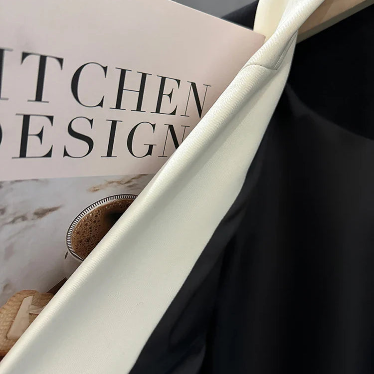 LANMREM Patchwork Design Niche Blazer For Women Color Block Single Breasted Office Lady Fashion Coat Clothing New 2DA5205