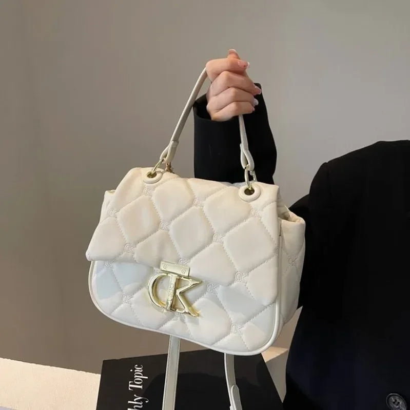 2025 Diamond-Shaped Chain Crossbody Bag - Women's Niche Letter Design Commuting Shoulder Handbag