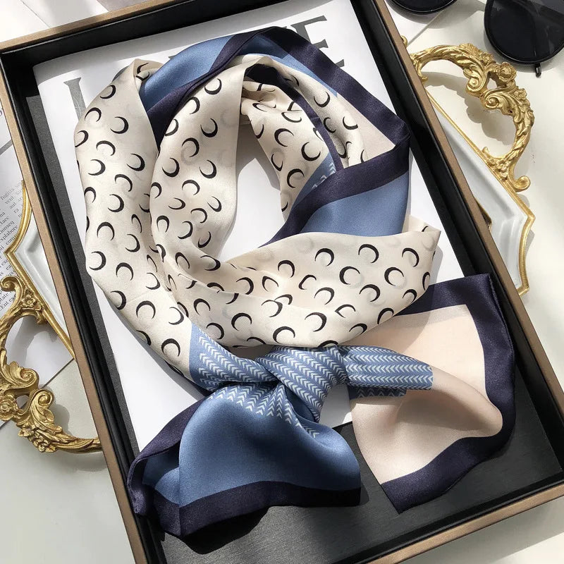 100% Natural Silk Scarf Women Printed Real Silk Long Ribbon Decoration Neckerchief Ladies Bandana Hair Scarf Femme Headscarf Silk Ribbon Scarf 7 150X16CM