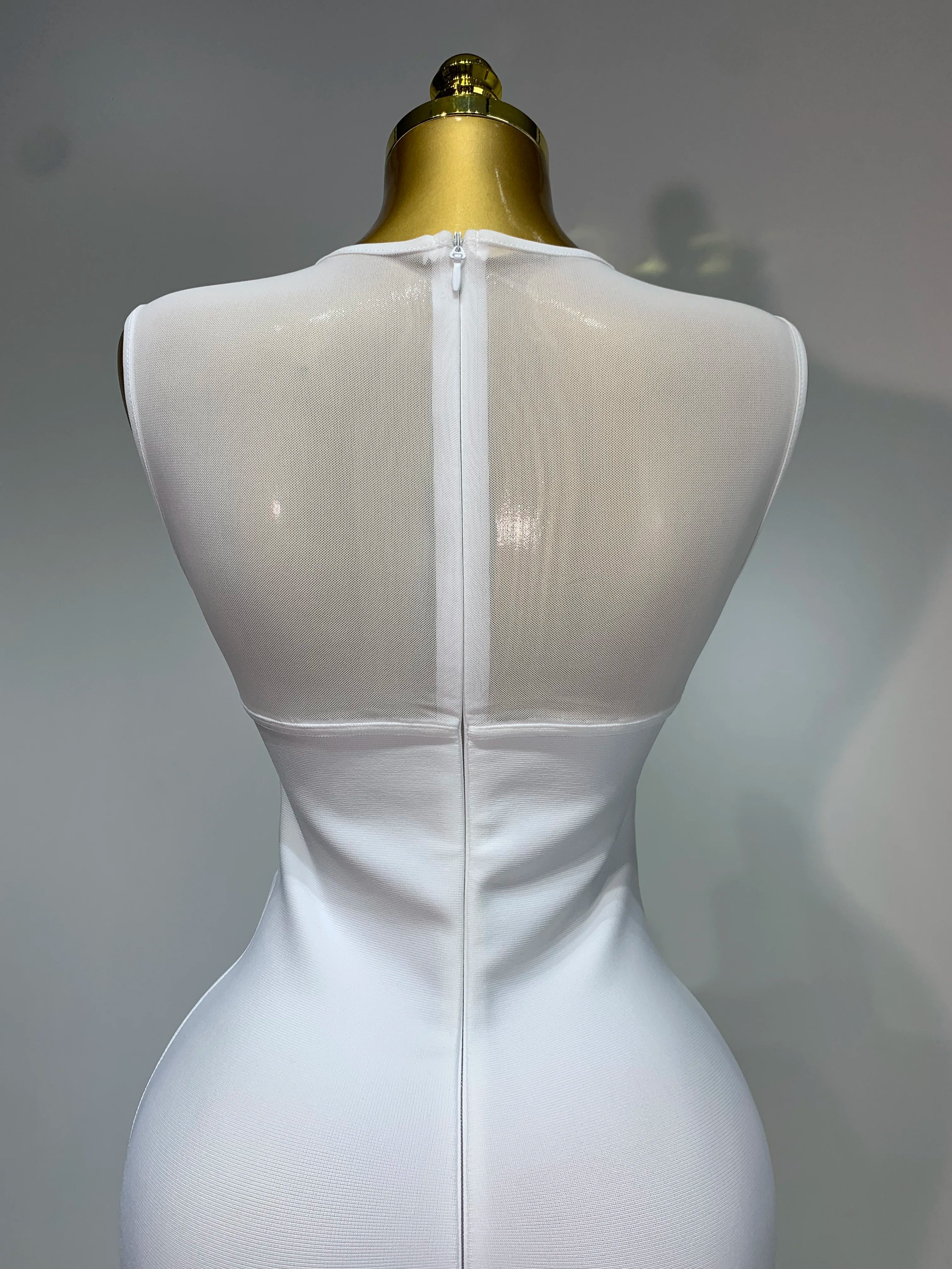 High Quality Sexy O Neck Mesh Bodycon Bandage Dress Evening Party Gown 2025 Celebrity Elegant Luxury Birthday Club Dresses