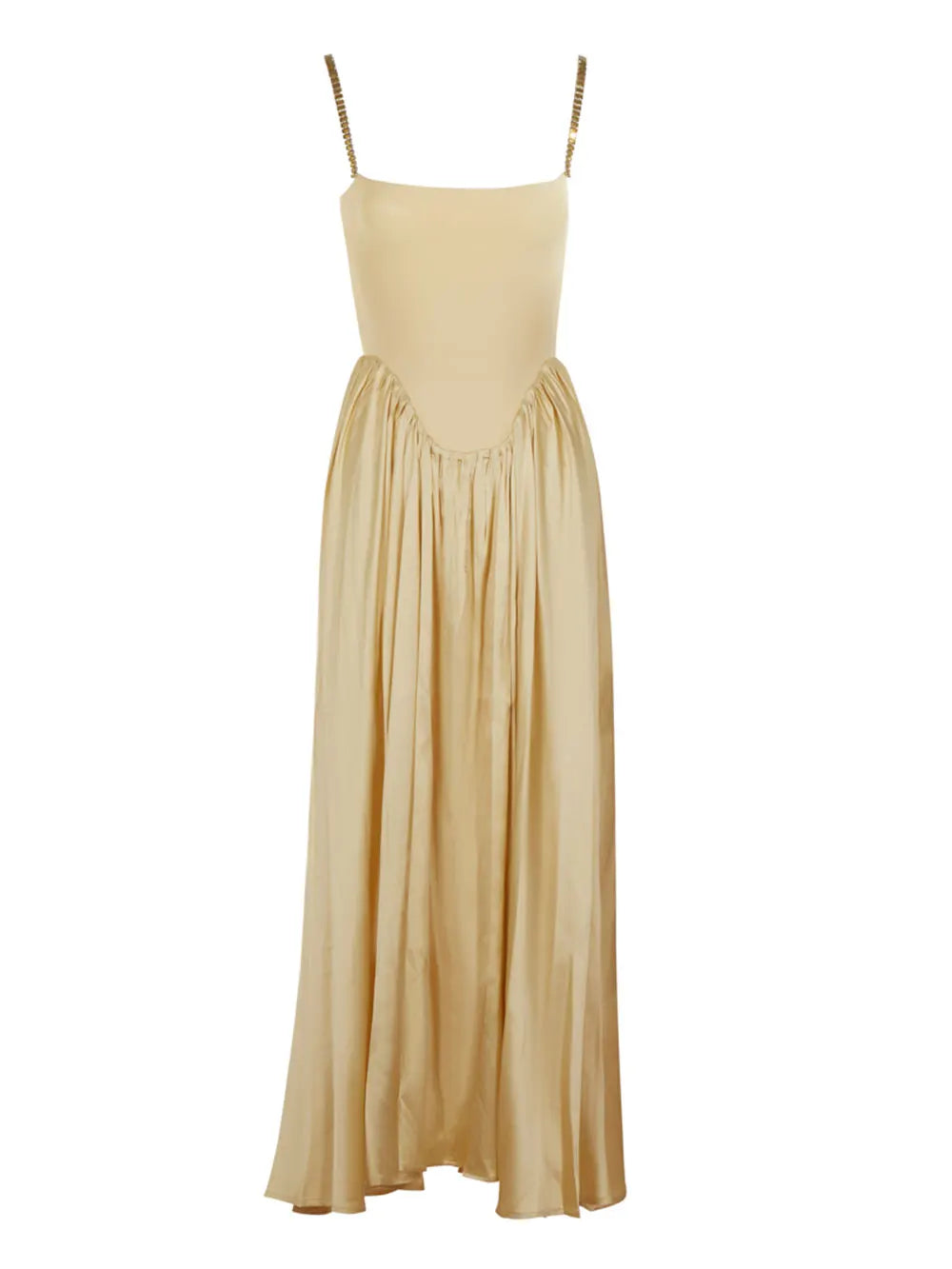 2025 Spring Women's Strap Chain Sleeveless Long Dress Fashionable Slimming Hundred Fold Elegant Dresses Evening Party Vestidos