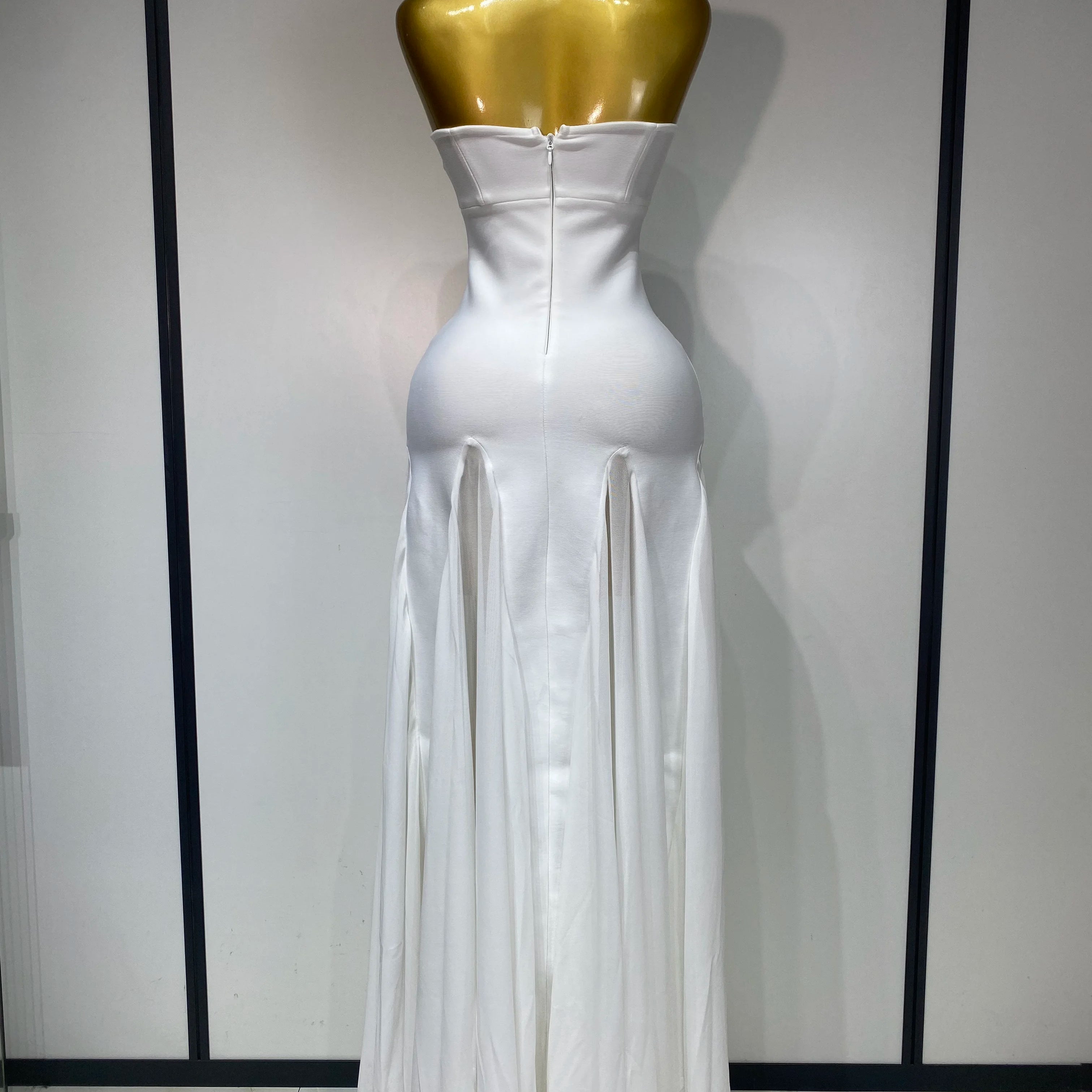 Women Sexy Backless Bodycon Bandage Dress Sleeveless Maxi Long Elegant Dresses 2025 Luxury Birthday Dress Club Party Outfit