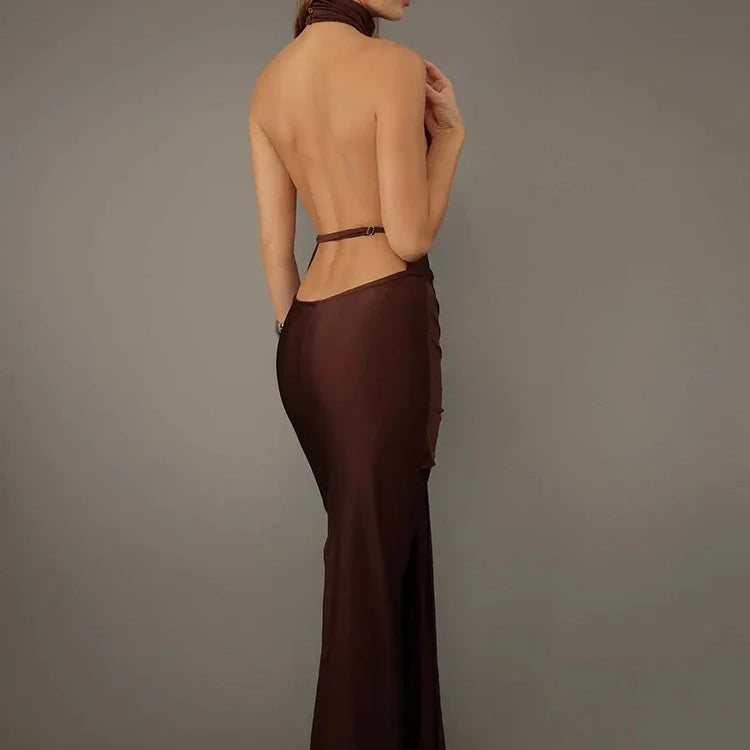 JULISSA MO Sexy Backless Bandage Halter Women Maxi Dress Sleeveless Evening Dress Femme Spring Slim Elegant Party Clubwear 2024