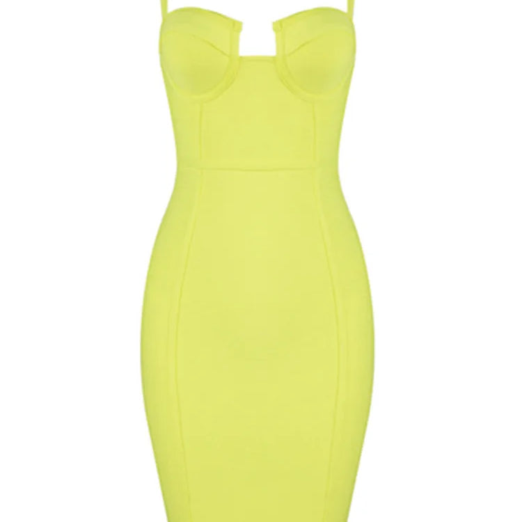 9 Colors Ladies Sexy Blue Yellow Black Rayon Women Summer Bandage Dress Celebrity Designer Fashion Party Dress Vestido