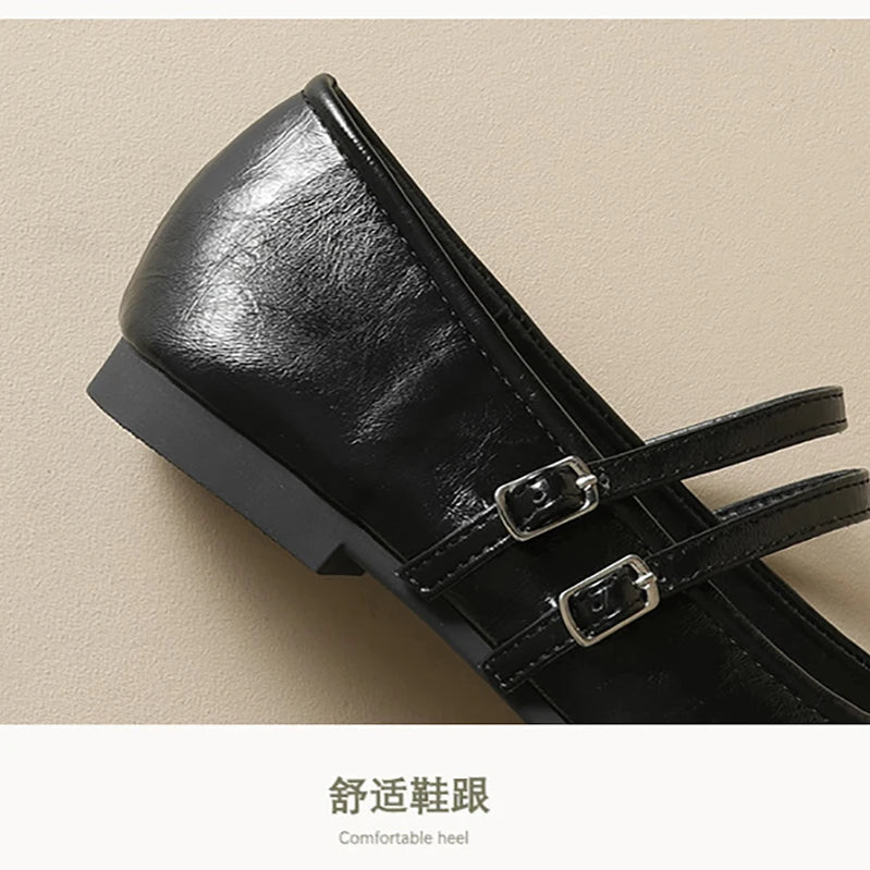 spring women's outerwear shoes Round toe design Mary Jane shoes Ladies' casual flat shoes Work boat shoes Large sizes 41-43