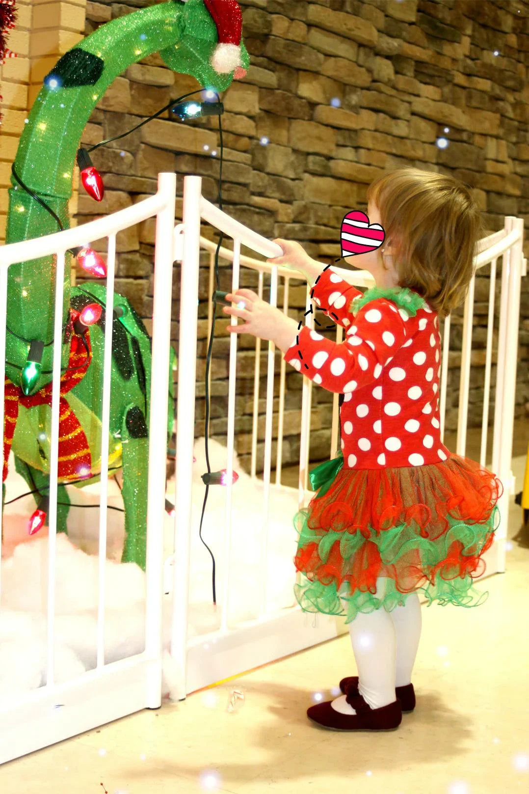 Baby Girls Christmas Costume for 1-5 Yrs Polka Dot Santa Claus Print Xmas New Year Red Dress Kids Princess Party Gown