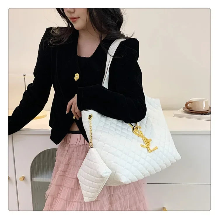 Must-Have 2025! Korean Spring/Summer Padded Shoulder Bag - Quilted Stitch, Popular Insert & Spacious Euro-American Style