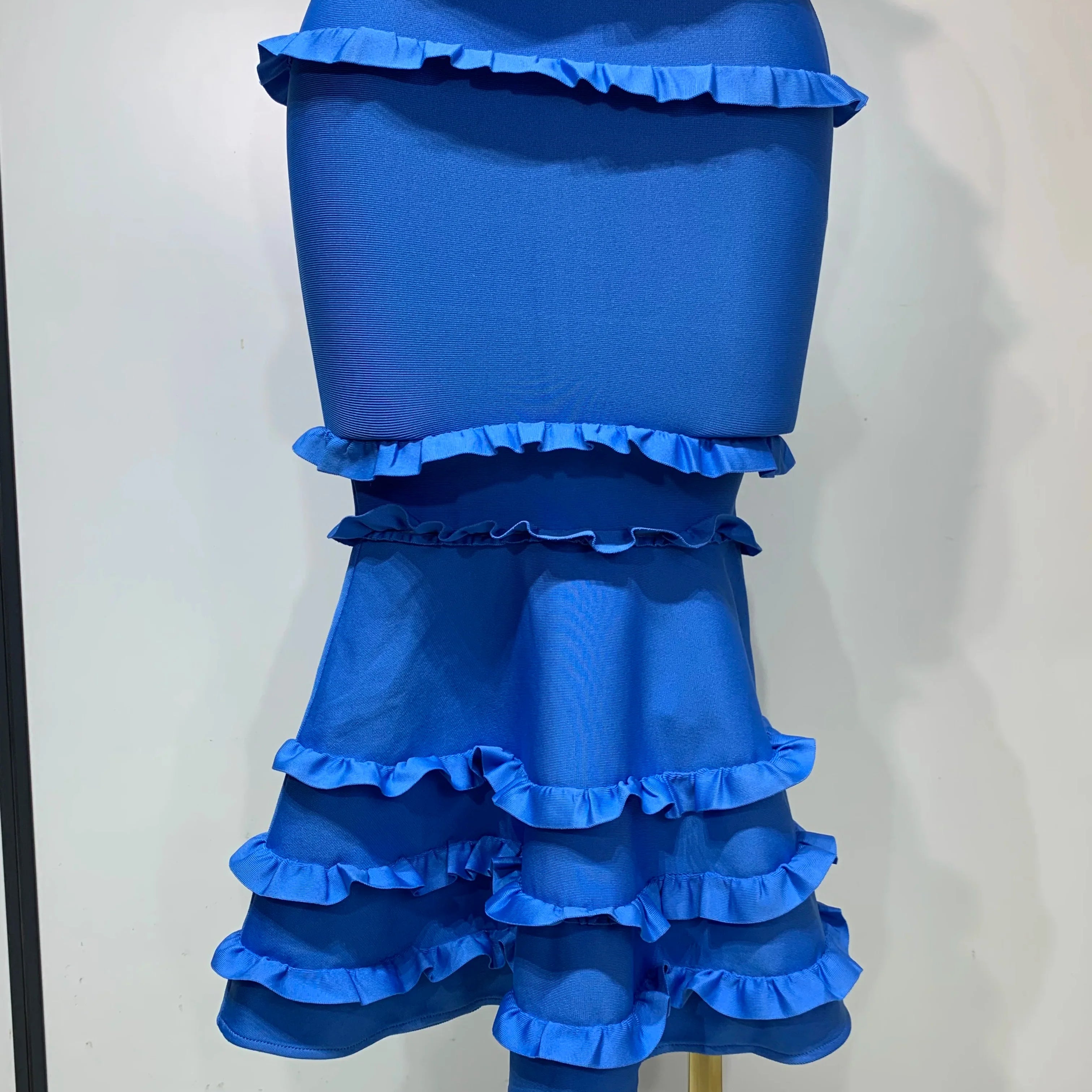 Women Sexy Backless Ruffles Bodycon Bandage Mermaid Dress  Celebrate Evening Party Luxury Birthday Wedding Guest Dress