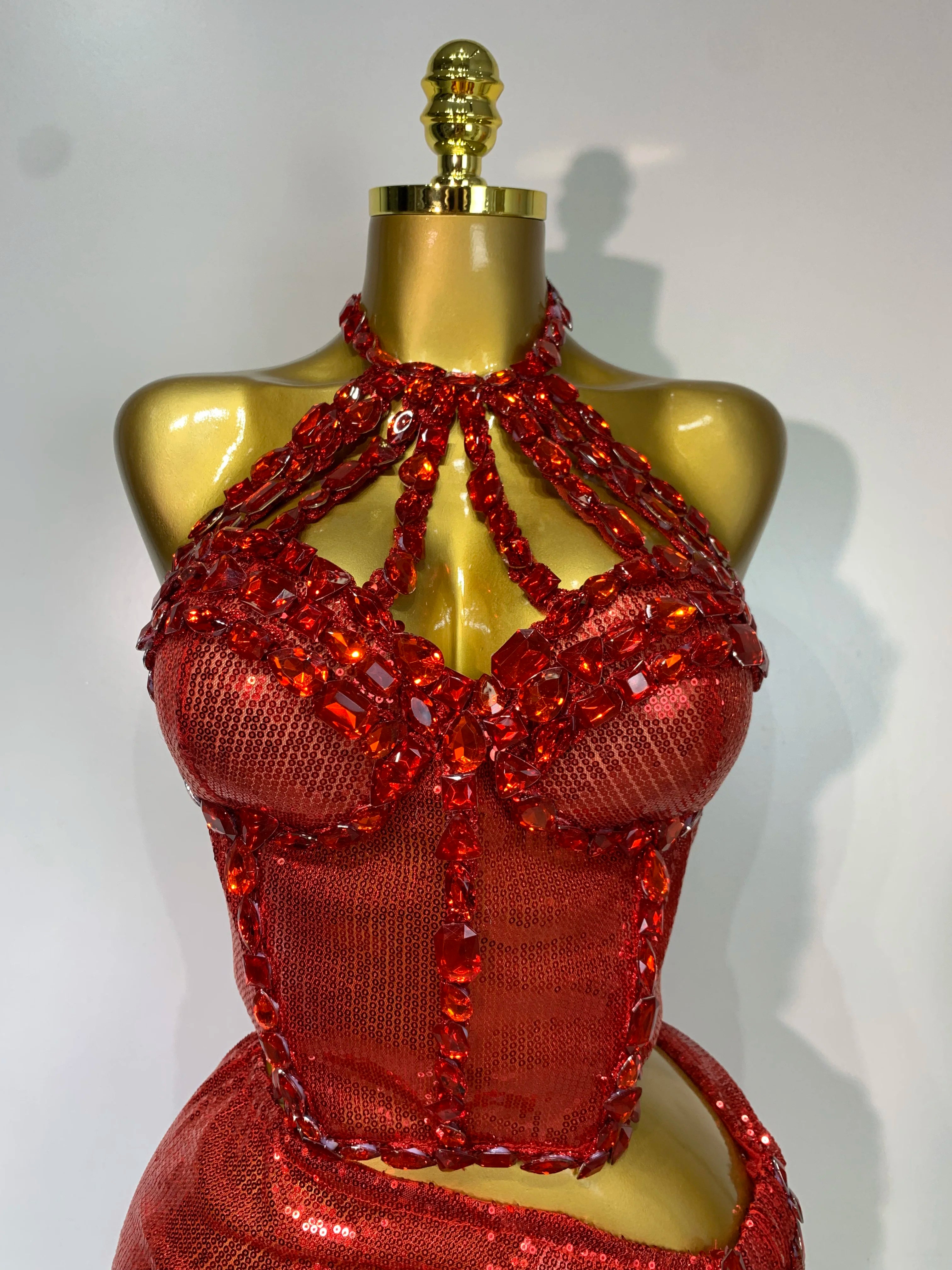 Sexy Backless Shiny Diamond Two Piece Set 2025 Women Elegant Evening Party Luxury Birthday Nightclub Singer Stage costume