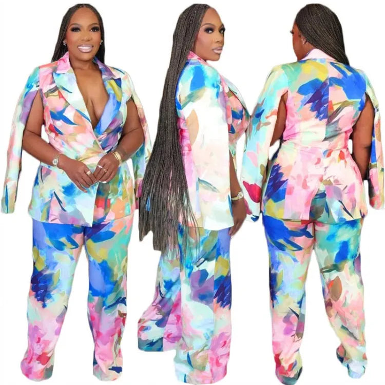 2 Piece Women Sets 2025 New Arrival Plus Size Autumn Winter Matching Sets Black Two Pieces Sets Top Pants Suits Outfits Clothing