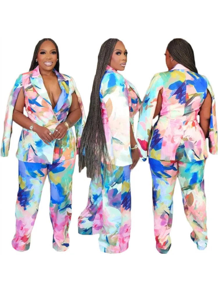 2 Piece Women Sets 2025 New Arrival Plus Size Autumn Winter Matching Sets Black Two Pieces Sets Top Pants Suits Outfits Clothing