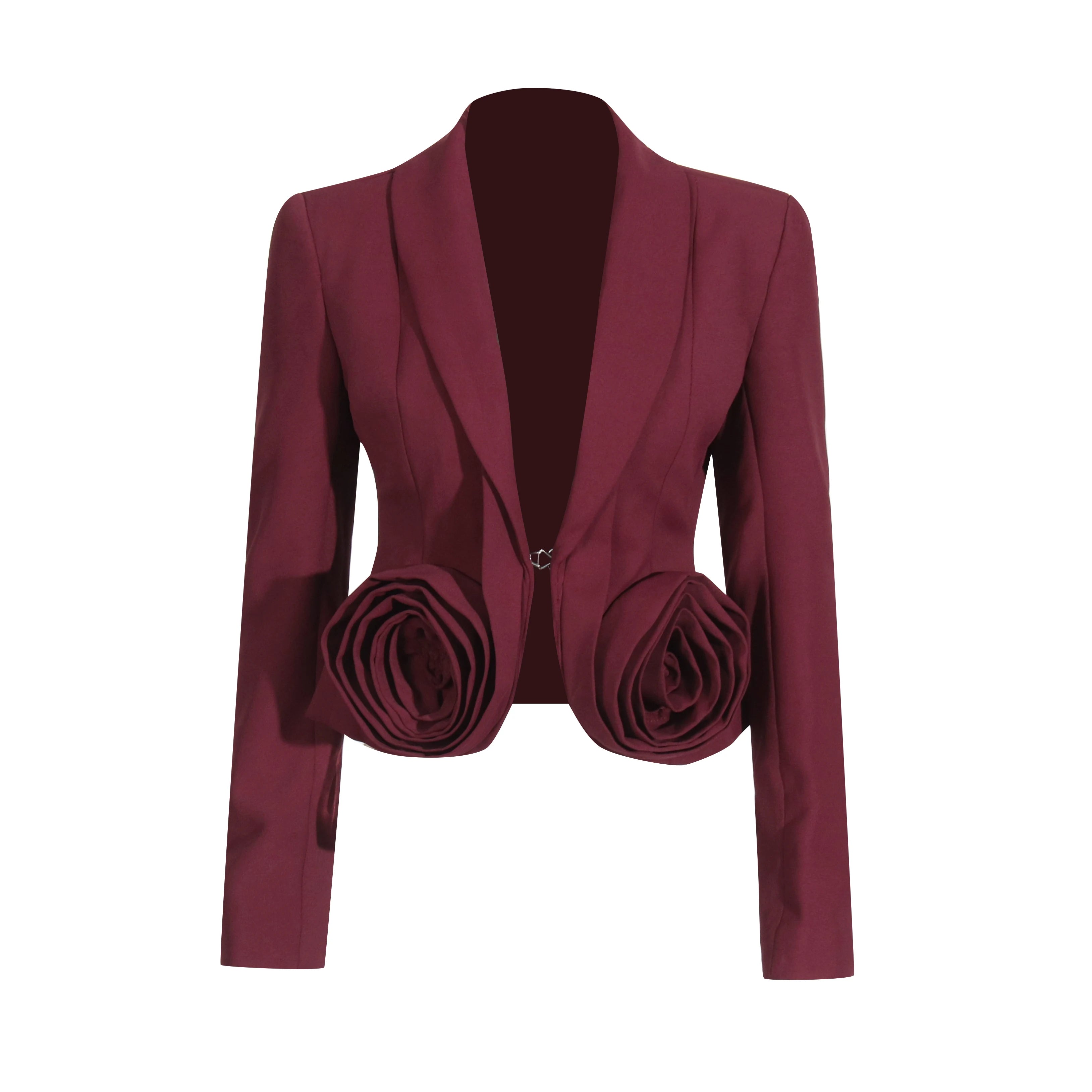 TWOTWINSTYLE Elegant Two Piece Set For Women Shawl Collar Long Sleeve Spliced Appliques Top High Waist A Line Skirt Slim Sets