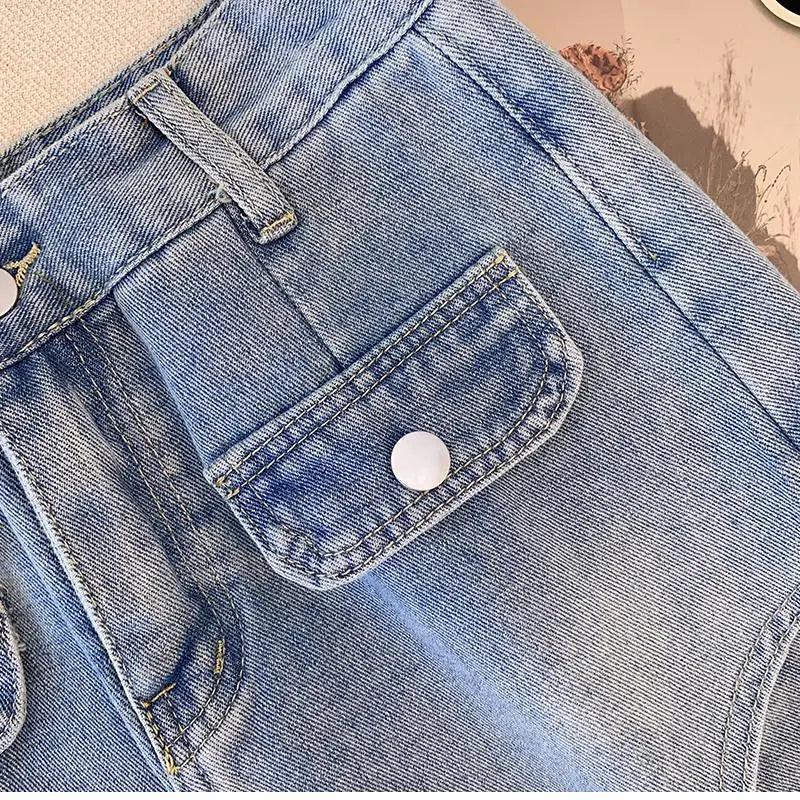Plus Size L-4XL Denim Shorts For Women High Waist Fashion Summer Jean Pants High Street Y2K Clothing Free Shipping Skirt Short
