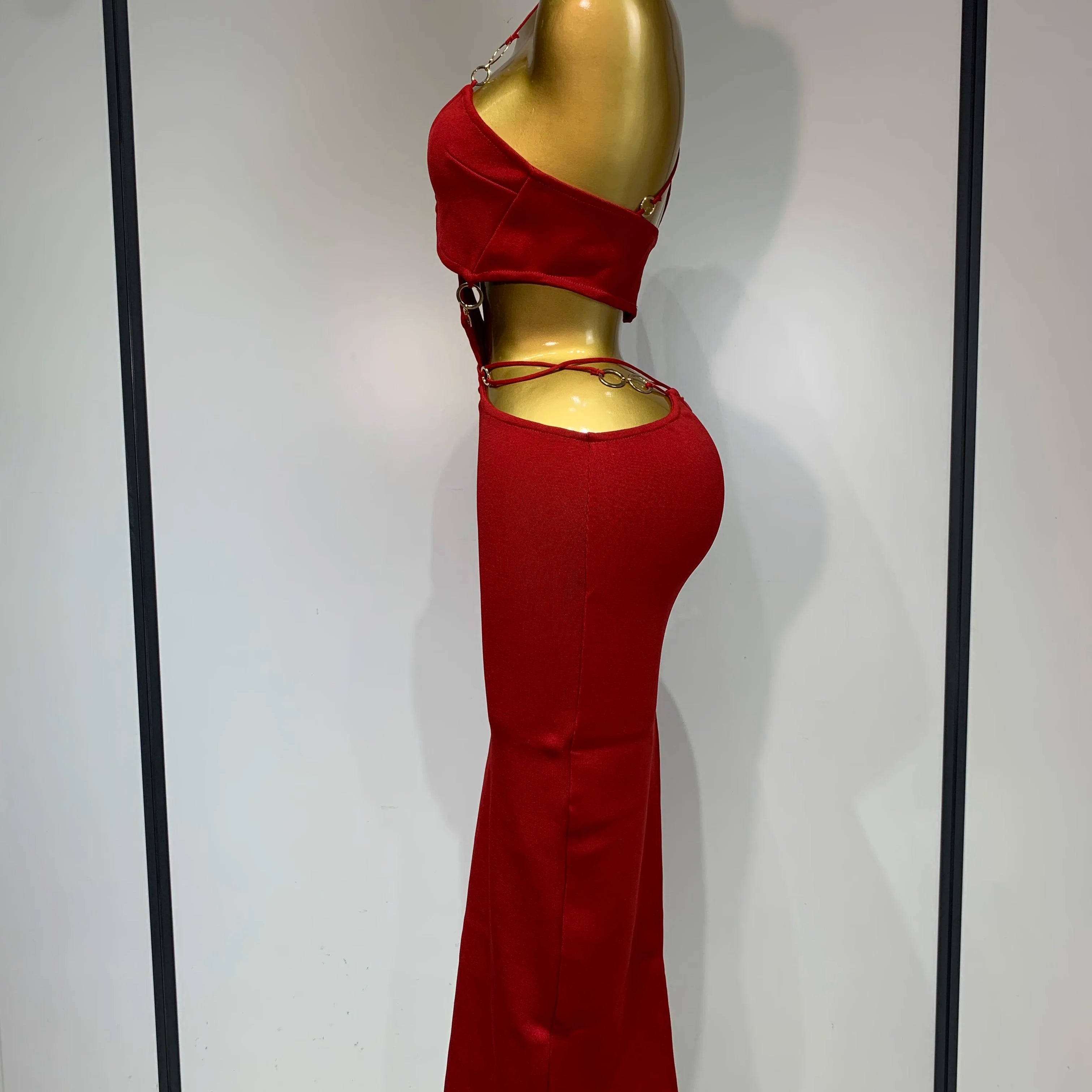 Women Sleeveless Sexy Halter Hollow Out Black Red Bodycon Long Bandage Dress 2025 Celebate Elegant Luxury Birthday Club Dress