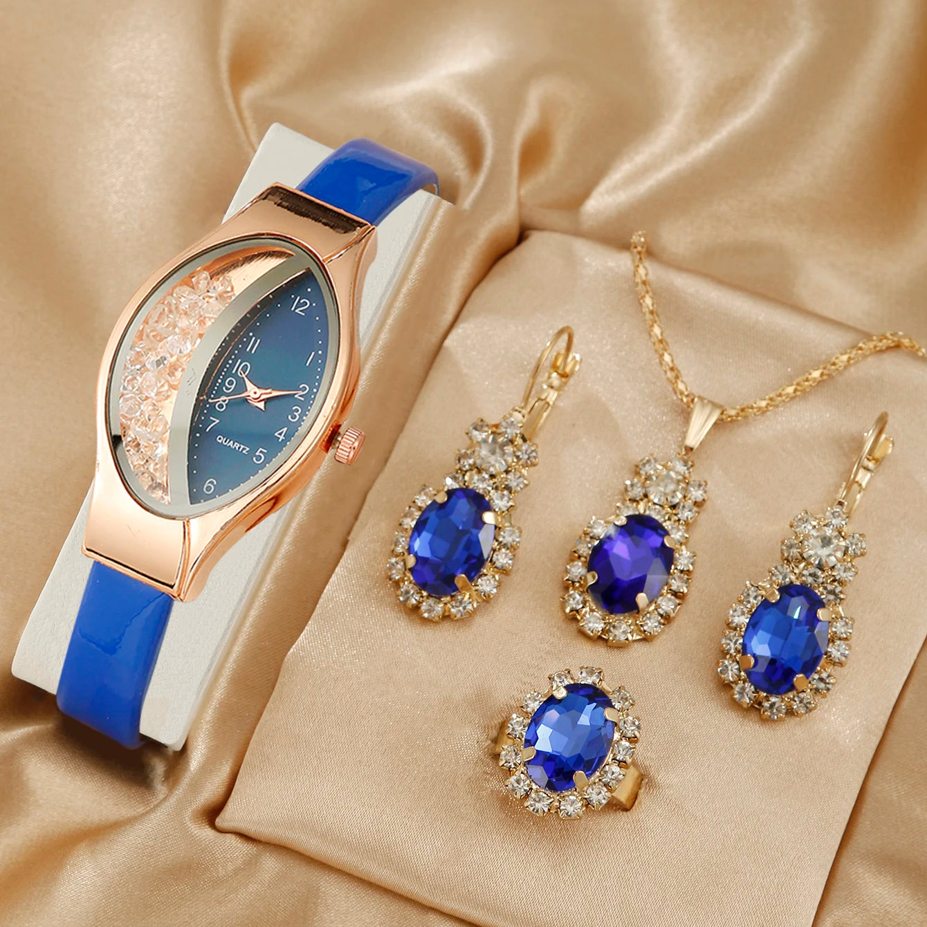 5pcs Set Watches Women Leather Band Ladies Watch Simple Casual Womens Analog WristWatch Bracelet Gift Montre Femme