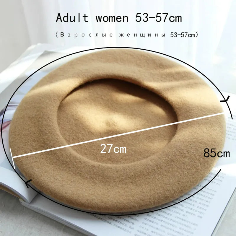 Wool Thick Berets Artist French Beret Women Painter Hat Girls Female Warm Walking Cap
