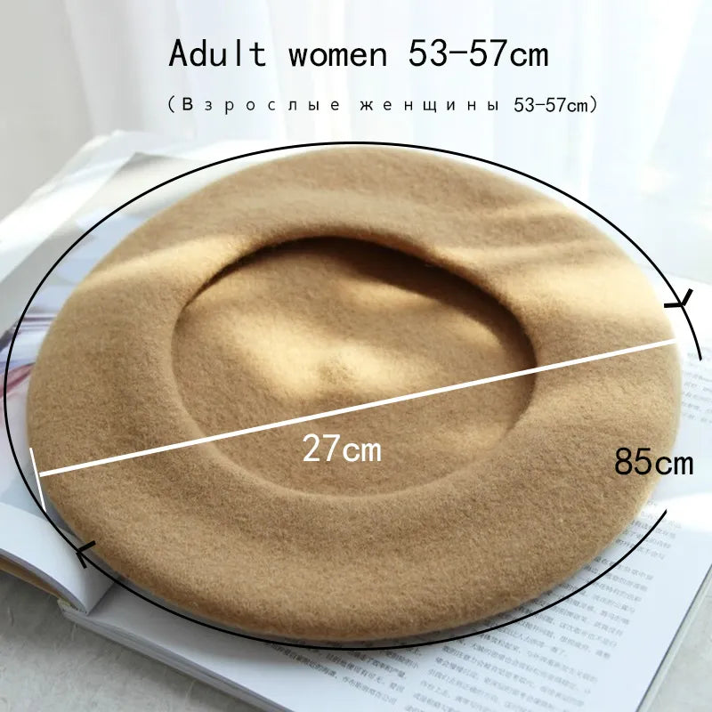 Wool Thick Berets Artist French Beret Women Painter Hat Girls Female Warm Walking Cap
