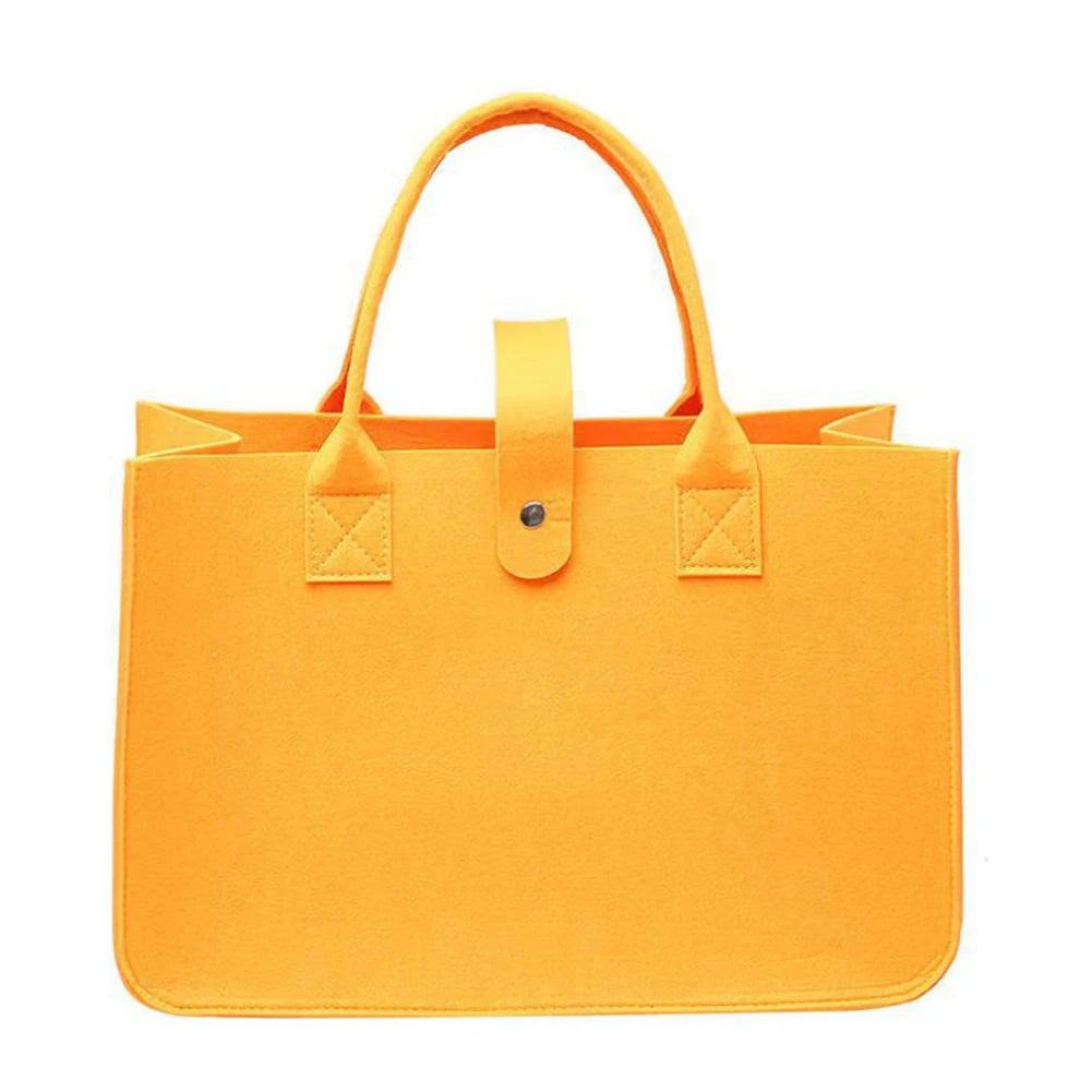 Fashion Women Winter Bag Felt Cloth Hand Bag Female Large Capacity Tote Bag Ladies Solid Color Travel Shopping Purses yellow