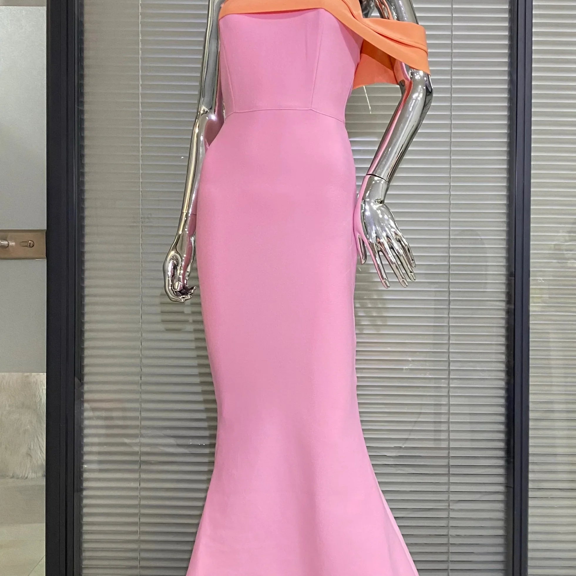 Arrival Pink Color Women Sexy Off the Shoulder Bodycon Bandage Long Maxi Dress Celebrate Evening Party Birthday Dress