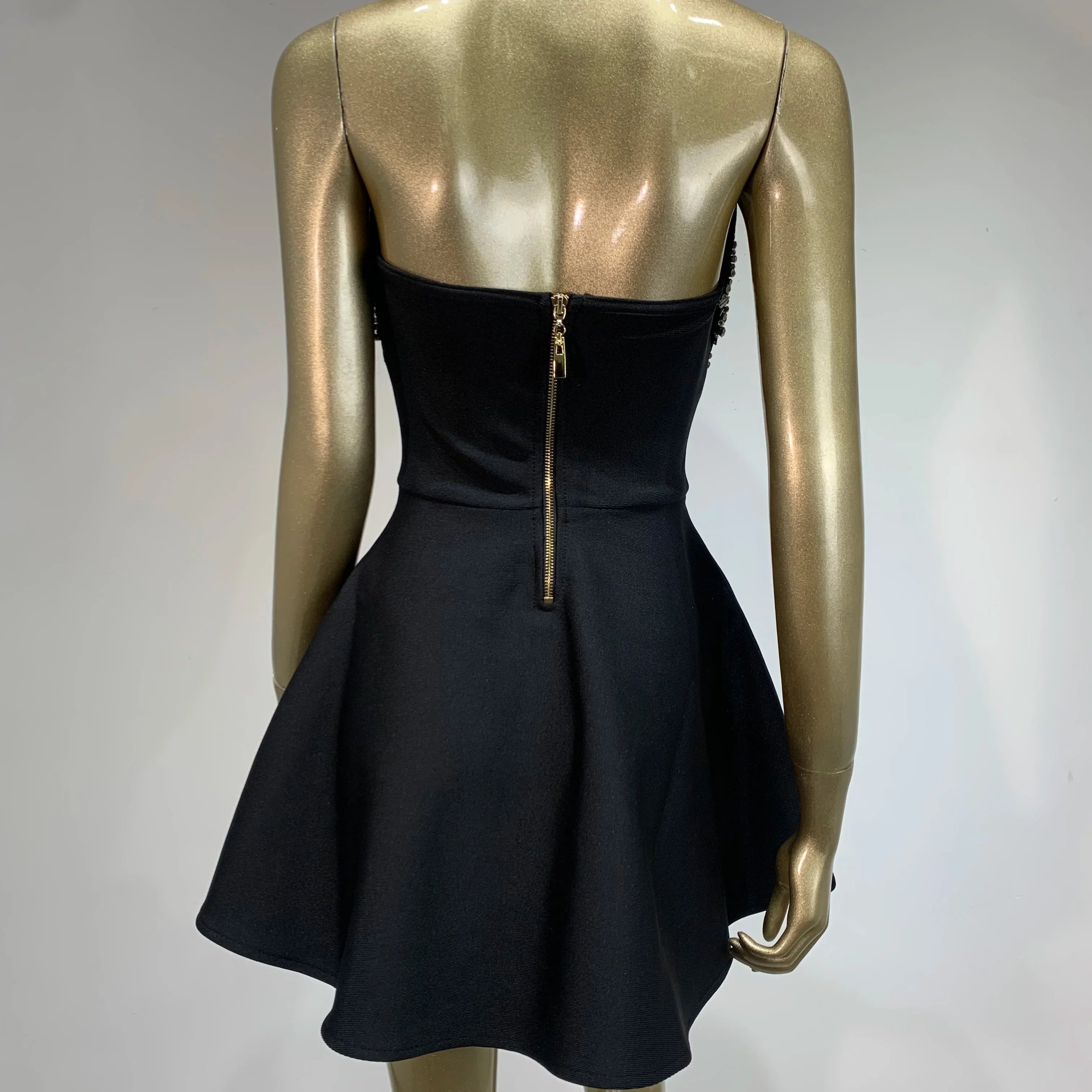 Black  Women Sexy Halter Shinning Sequins Off the Shoulder A-Line Mini Bandage Dress Celebrate Evening Party Red Carpet Wear