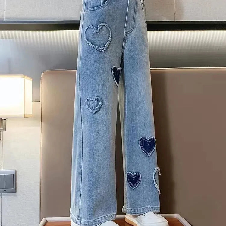 Girls Hole Sale Hanger Jeans Pants Kids Denim Trousers Casual Clothes For Teenagers Girl Spring Winter Trendy Children Clothes