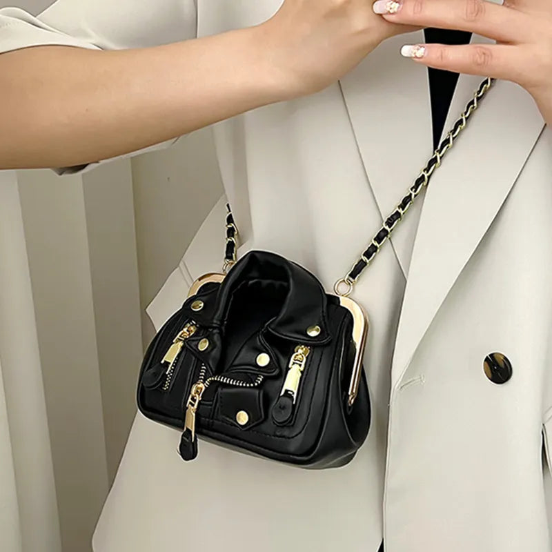 Luxury Women's Bag Leather Rivet Clip Crossbody Bag and Purses Fashion Clothes Shape Lady Shoulder Bags Designer Handbag