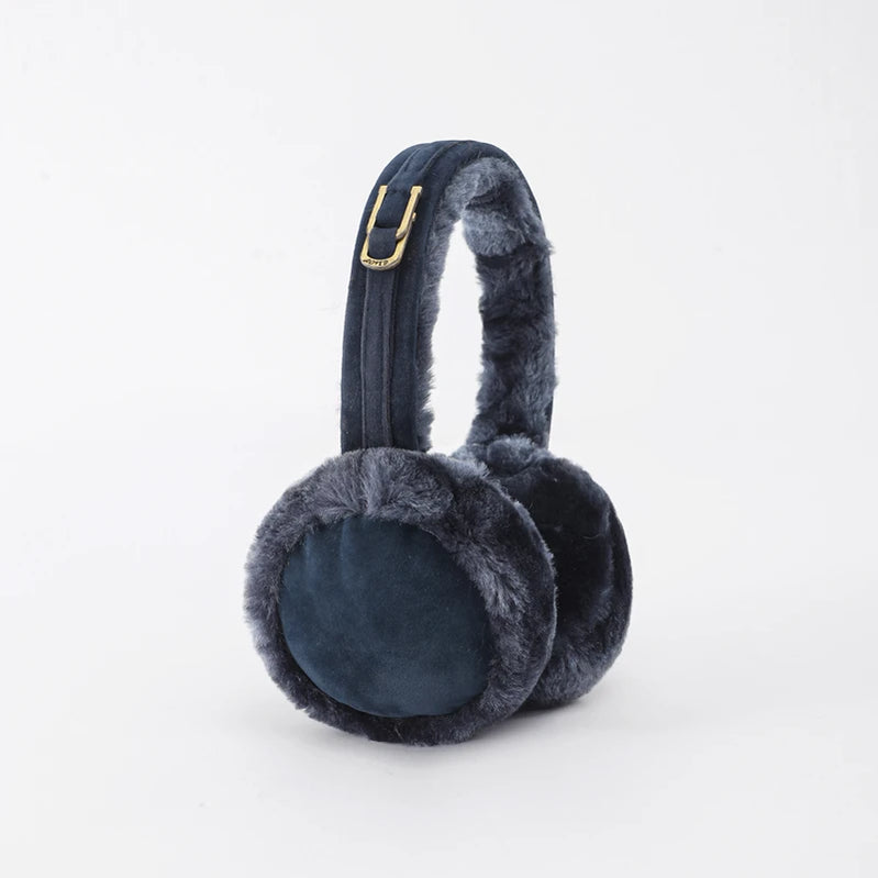 Plush Ear Muffs Warmer Foldable Ear Cover for Women Men Winter Warm Earflaps Outdoor Cold Protection Ear-Muffs Ear Cover Fashion A-Dark blue