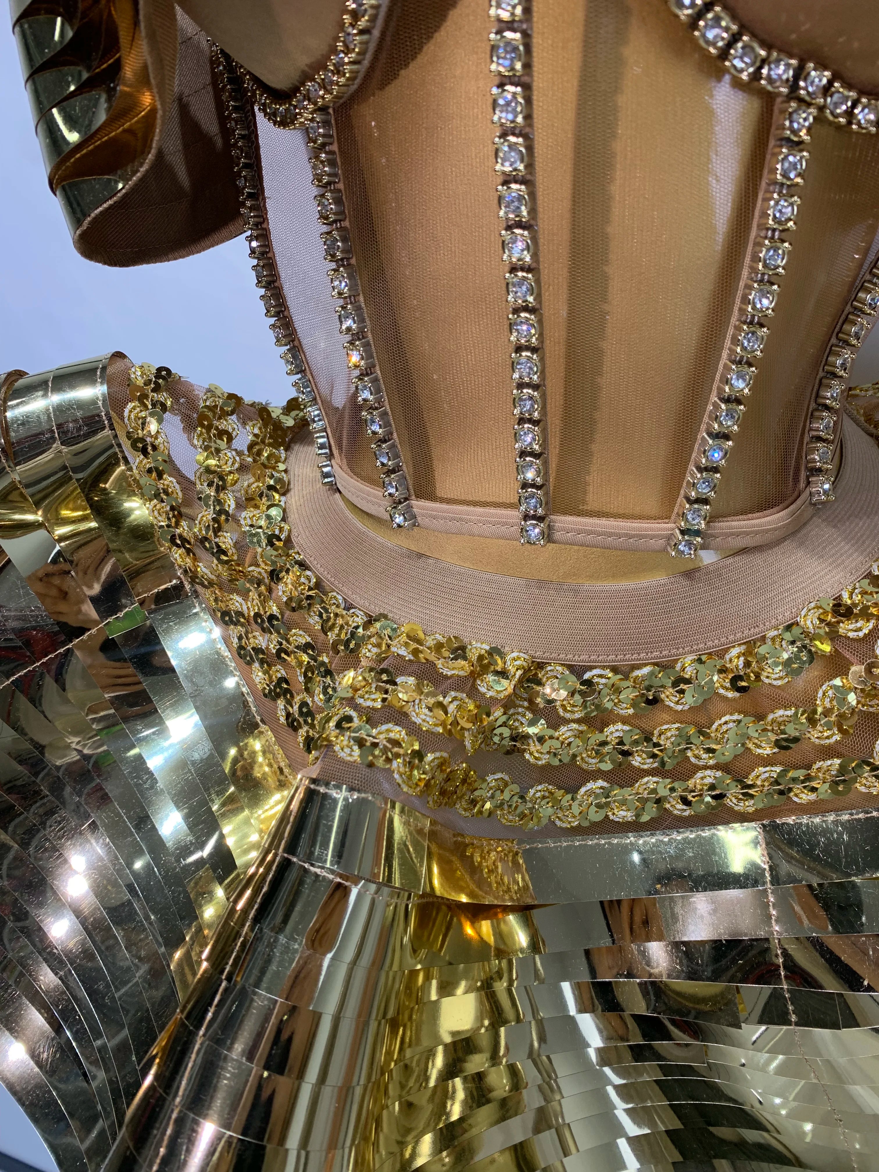 Women Stage Performance Costume Two Piece Set Silver Sequins Rhinestone Fancy Outfit Sexy Backless Shiny Birthday Party Dresses