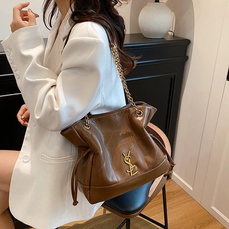 Premium Designer Inspired Shoulder Bag Women, Elegant Leather Crossbody Messenger Purse Tote Handbag Classic Style