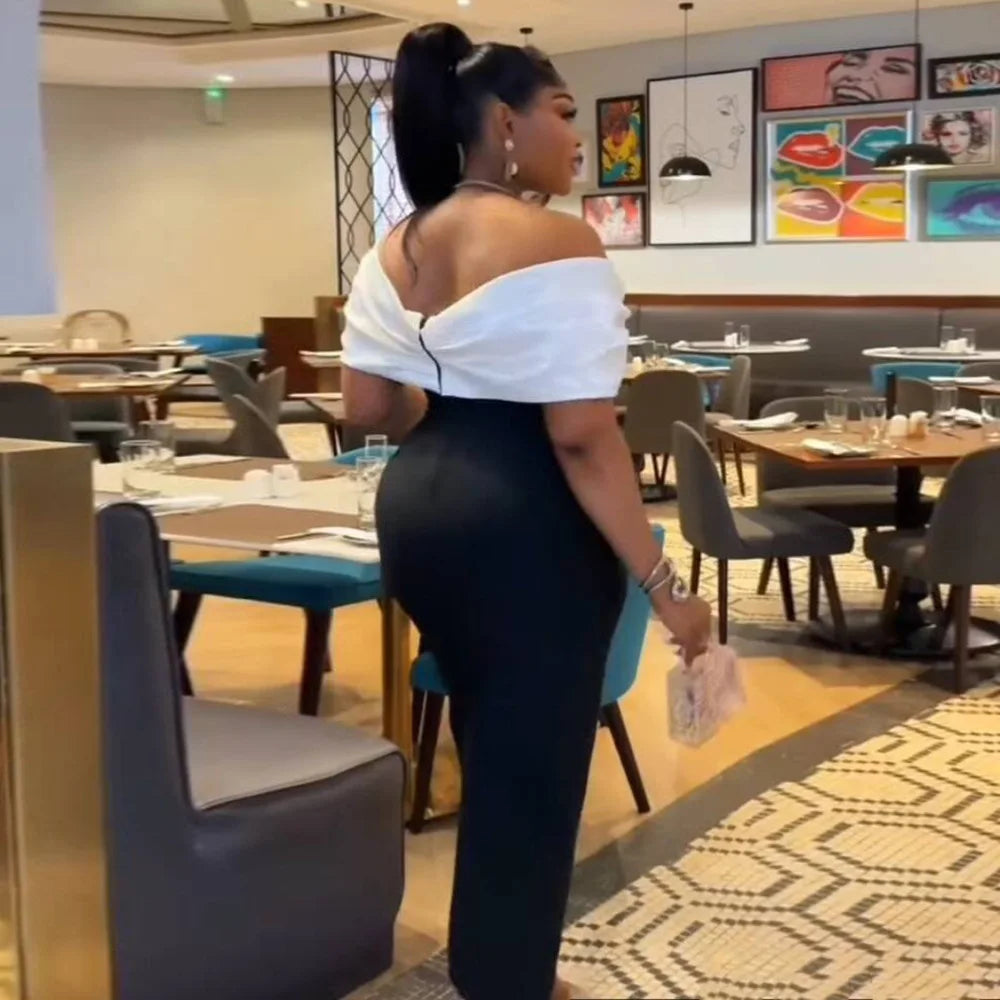 Women Sexy Strapless Off the Shoulder Bodycon Long Bandage Dress Celebrate Nightclub Party Birthday Outfit