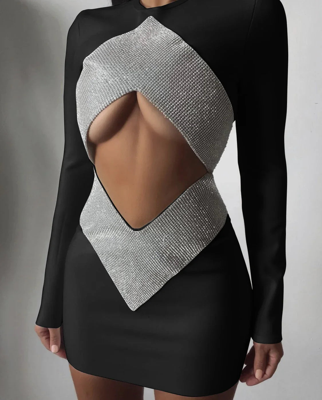 Autumn Rayon Bandage Women Long Sleeve Sexy Holes Bodycon Mini Dress Celebrate Fashion Nightclub Party Outfit Vestido