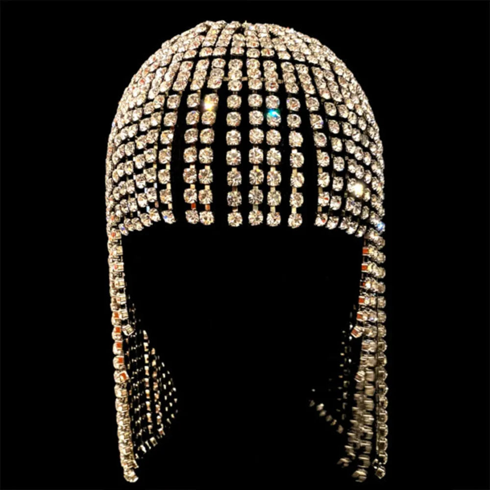 Stonefans Exaggerated Fringe Hair Chain Accessories Braids Y2k Jewelry Shiny Nightclub Crystal New Headband Hat Bridal Headpiece Type 1