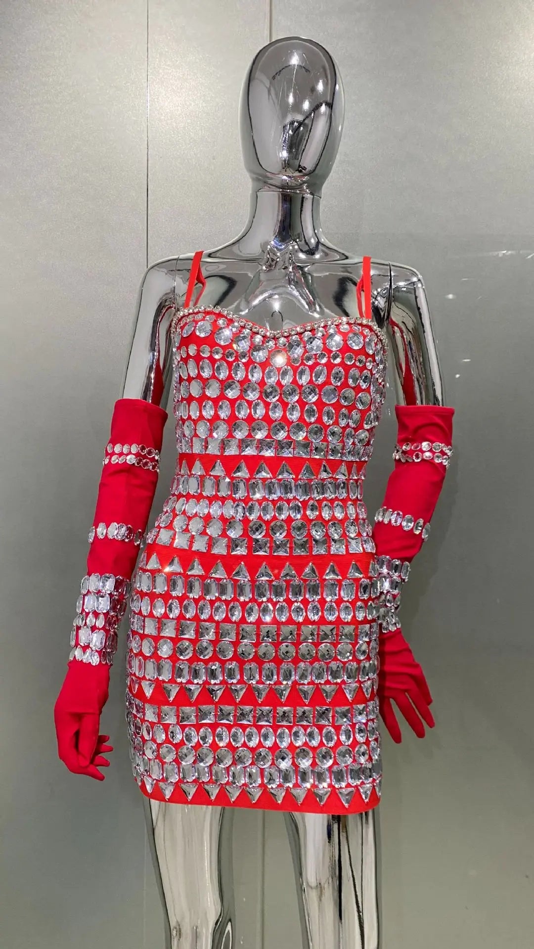 Dazzling Diamonds Strapless Mini Dress And Oversleeve 2 Pieces Fashionable Woman Birthday Party Outfit Performances Costume