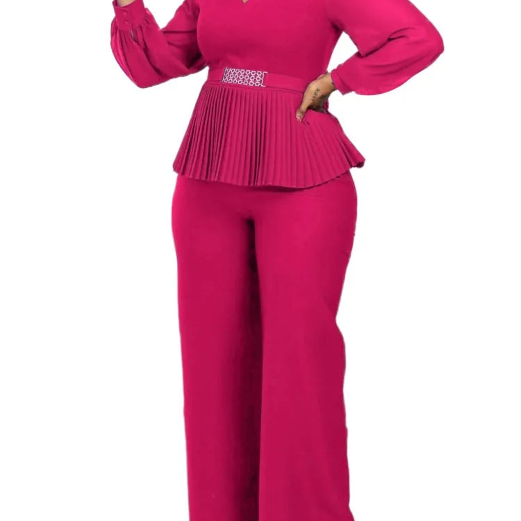 Plus Size Summer 2 Two Piece Set Women Mesh Long Sleeve See Through Fashion Ladies Blouses Loose High Waist Woman Wide Leg Pant