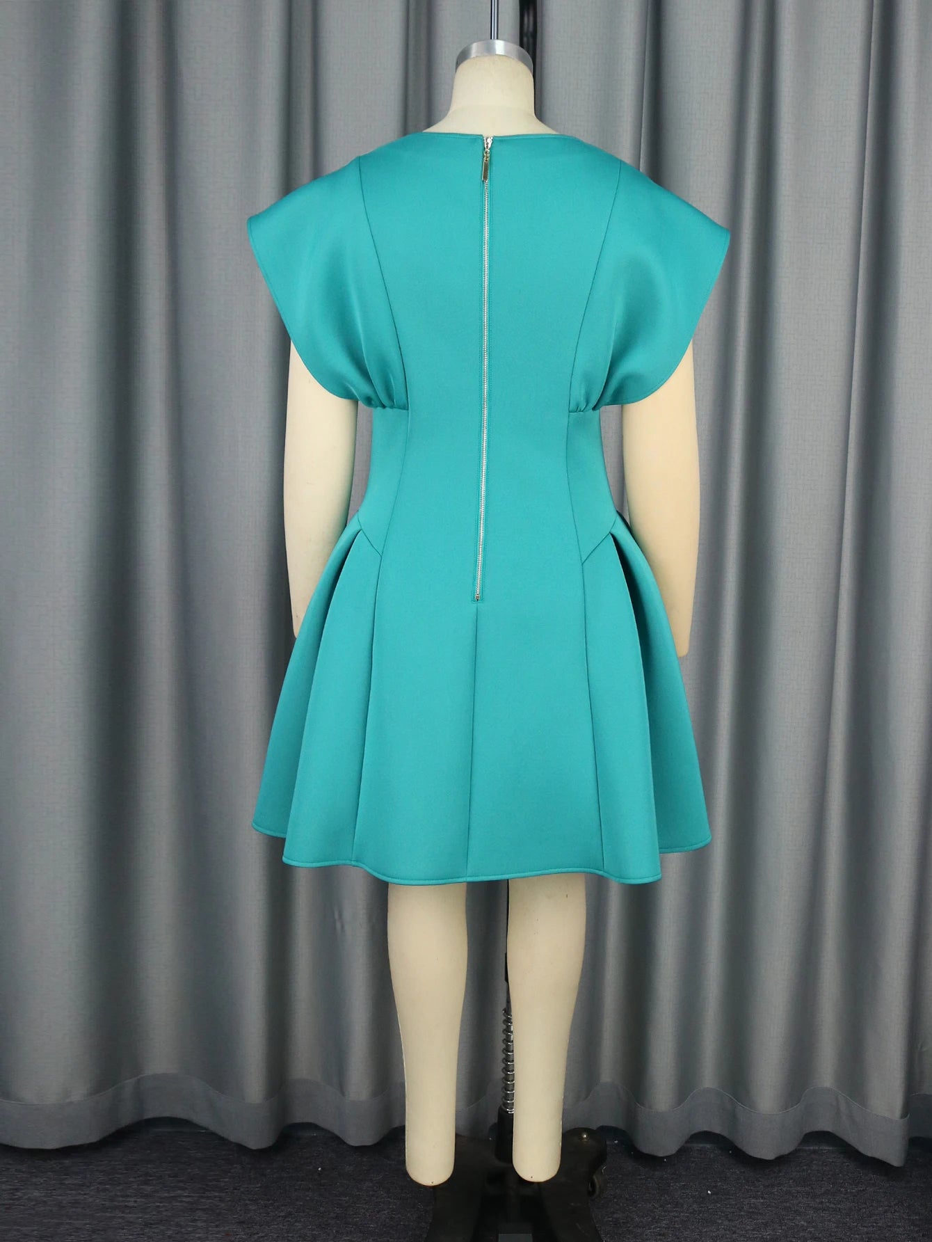 Green Sheath Dresses O Neck Short Flying Sleeve High Waist Slim Fit Office Lady Evening Cocktail Party Gowns Outfits 2024 New