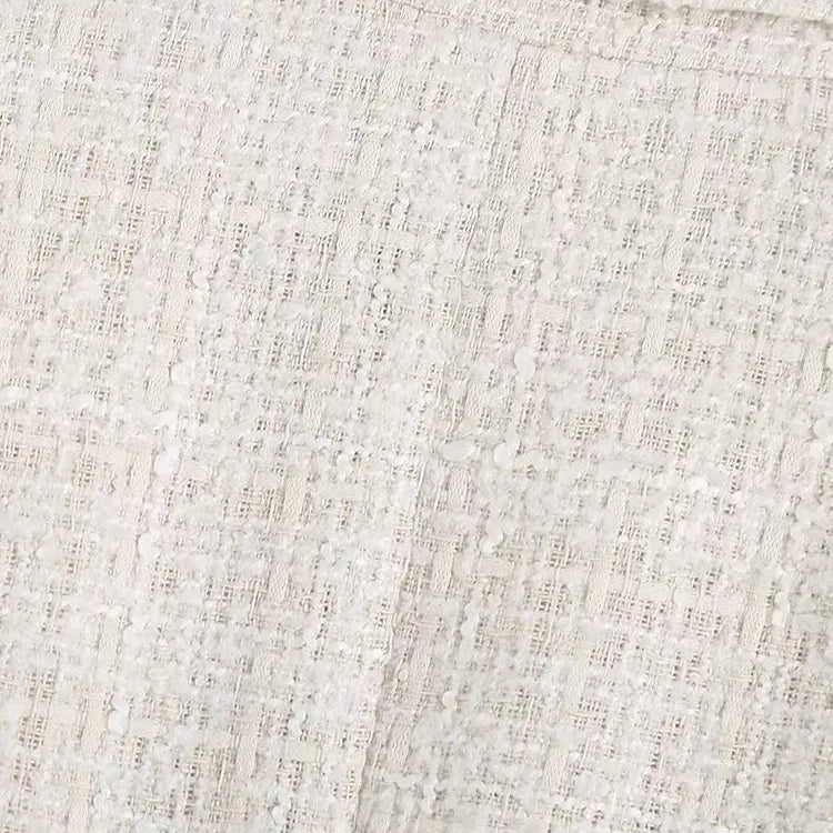 Women Fashion Tweed Double Breasted Blazer Coat Vintage Long Sleeve Flap Pockets Female Outerwear Chic Veste Femme