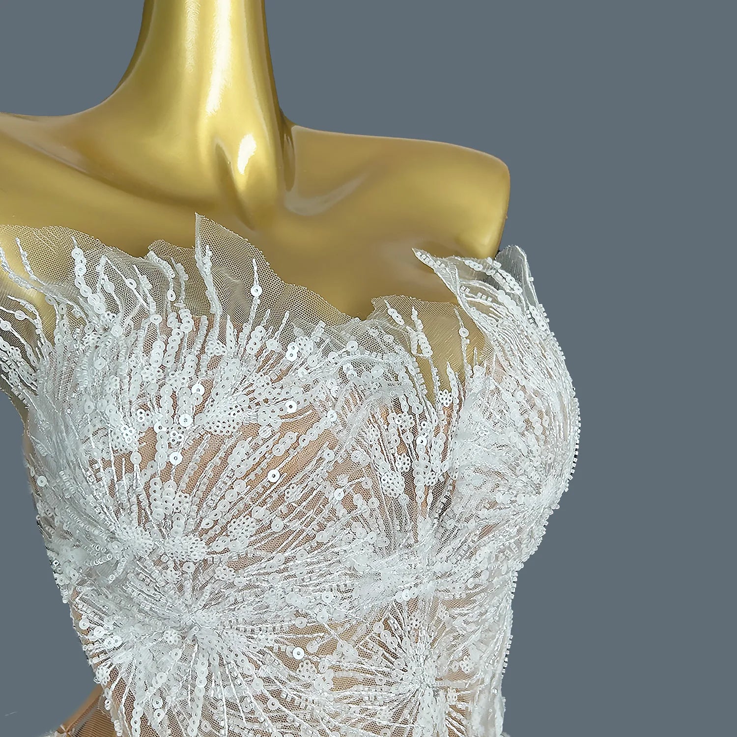 Sexy Sequins Pearls Women Top Short Skirt 2Pcs Club Dance  Asymmetrical Dress Designer Party Celebrate Stage Wear Pugongying