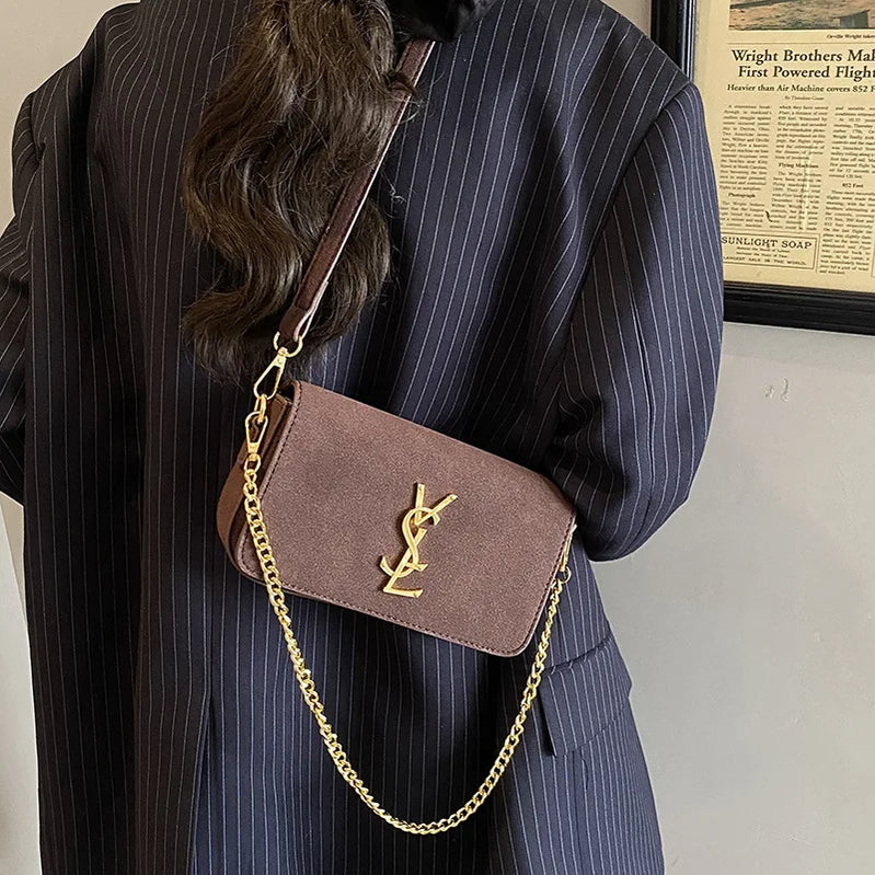 Autumn and Winter Retro Shoulder Armpit High Fashion Messenger Bag Simple Small Square Bag Paris Fashion Designer Women's Bag